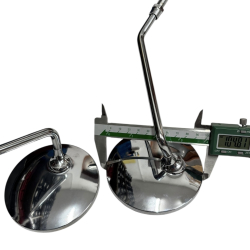 Lusterka Chrom z Uchwytami INOX TYP 1 • Wysoka Jakość  M-72, Ural, BMW, K-750 i Innych kierownica  Ø25 mm